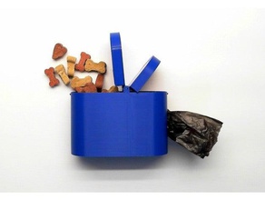la borsa del cane snack box titolare withwithout clip gli animali domestici guinzaglio cacca di in cani 3d print model - Mito3D