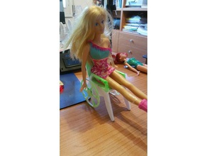 sedia rotelle per barbie a giocattolo gioco accessori whellchair 3d print model - Mito3D