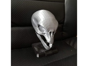 xcom 2 sectoid crânio modelos alien cabeça de exibição baixa contagem polígonos videogames 3d print model - Mito3D