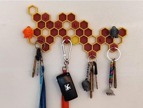 magnetic beehive key holder organization bow honeycomb keychain marvin organizer wall mount 3d print model - Mito3D
