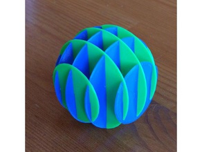 sliceform sphère mathématiques 3d print model - Mito3D