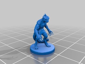 male troglodyte miniature toy game accessories 3dprintable dungeons dragons tabletop 3d print model - Mito3D