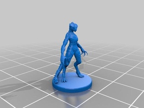female troglodyte miniature toy game accessories 3dprintable dungeons dragons tabletop 3d print model - Mito3D