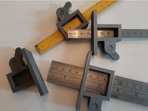 marking gauge folding ruler customizable hand tools clamp customizer depth stop garage tool meter metric rule print place streichmass woodworking workshop 3d print model - Mito3D