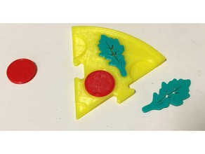 pizza puzzle Scheibe getrennte Teile Rätsel Spielzeug 3d print model - Mito3D