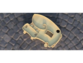 le trousseau de clés 3d l'impression furgoneta hippo l'hippopotame portachiavi 3d print model - Mito3D