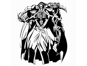 ainz ooal abito stencil 3 2 d art anime overlord 3d print model - Mito3D