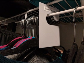 closet hanger divider organization clothing hangers hanging label simple 3d print model - Mito3D