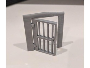 til+ opening door prison standalone version toy game accessories dnd prop jail resident evil terrain 3d print model - Mito3D