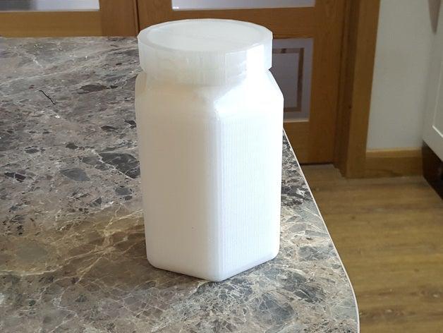 almacenamiento frasco contenedor de 1 litre containers jar la tapa cocina utensilios 3D print model - Mito3D