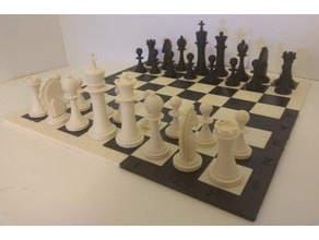 jogo de xadrez tabuleiro peças 3d print model - Mito3D
