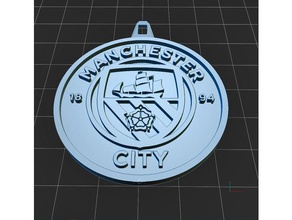 manchester city keyring keychains 3d keychain football team logo logos badge fc man 3d print model - Mito3D