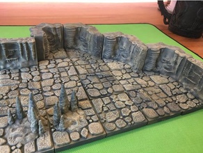 mağara 2x2 openforge 20 uyumlu remix fayans oyuncak oyun aksesuarlar köşesinde kat ayağı dikit duvarı caverns dungeons dragons modüler zindan opendungeontiles openforge2 masa üstü oyunlar arazi 3d print model - Mito3D