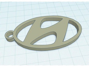 hundai logo porte-clés 3d print model - Mito3D