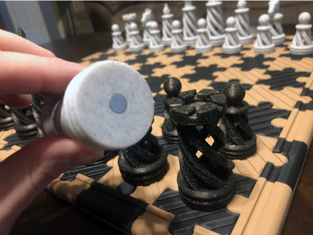magnet adaptation spiral chess puzzle board 3D print model - Mito3D