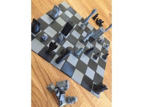 ineterlocking chess board hidden tile links 3d print model - Mito3D