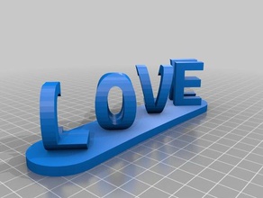 dual words illusion aka love you sign signs logos customized 3d print model - Mito3D