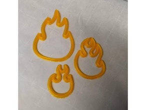 flame cookie cutters kitchen dining cookies fire 3d print model - Mito3D