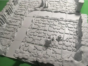 cavern river tiles 2x2 openforge 20 compatible remix toy game accessories caverns dungeons dragons modular dungeon opendungeontiles openforge2 rivers rivertiles tabletop gaming terrain 3d print model - Mito3D