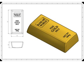 gold bar 1kg jewelry 3d print model - Mito3D