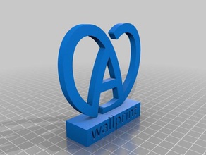 logo 3d de la marque alsace personnalis&eacute avec podium et texte des signes logos 3d print model - Mito3D