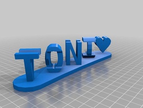 toni vince signos logotipos personalizado 3d print model - Mito3D