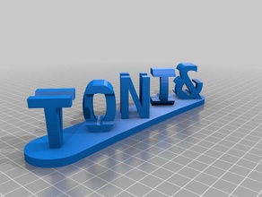 toni vince signos logotipos personalizado 3d print model - Mito3D