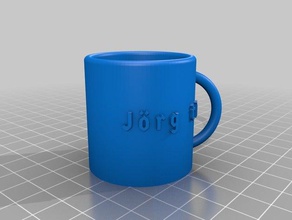 mon paramétrique personnalisé mug étiquette changable polices cuisine manger 3d print model - Mito3D