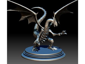blue eyes white dragon sculptures anime art fantasy yugioh 3d print model - Mito3D