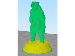 brown bear multi-material multi-color sculptures four color multiple extruder toolheads palette 2 table 3d print model - Mito3D
