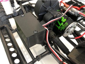 axial scx10 centro de la caja del receptor rc vehículos cerrojo rx montaje reubicación 3d print model - Mito3D