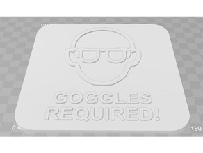 goggles required signage signs logos 3d print model - Mito3D