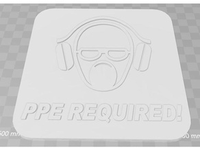 ppe required signage signs logos 3d print model - Mito3D