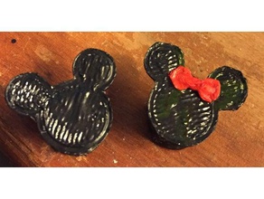 mickey minnie bouchons des boucles d'oreilles 00g 10mm d'oreille mouse mikey 3d print model - Mito3D