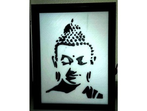 bouddha 2d art 2dart Arte en arte de la pared boudhisme pintura religión 3d print model - Mito3D