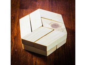 hexagon puzzle puzzles brain teaser burr interlocking 3d print model - Mito3D