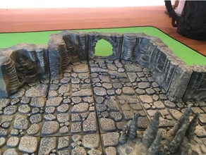 cavern tiles passagehole openforge 20 compatible 2x2 wall remix toy game accessories caverns door passage dungeons dragons modular openforge2 v20 tabletop gaming 3d print model - Mito3D