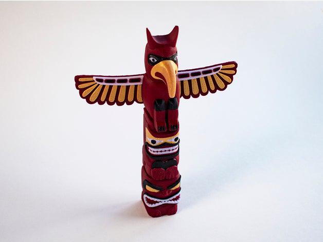 multi-couleur totem 3d de l'impression les autochtones art la sculpture le monument valley mosaïque palette multicolore native naturel 2 printedwithpalette bois 3D print model - Mito3D