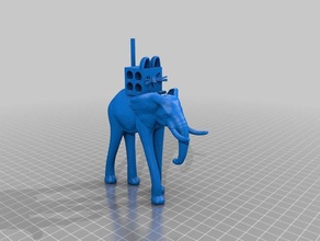 box cat riding elephant baby mignon battery holder sculptures 3d print model - Mito3D