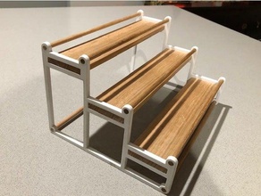 variable length timber plastic spice rack kitchen dining 3d print model - Mito3D