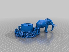 les éléphants secret sculptures 3d print model - Mito3D