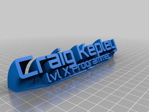 barrido 2-nombre de la línea placa texto oficina personalizado 3d print model - Mito3D