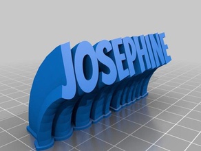 my customized sweeping 2-line name plate text 3 office 3d print model - Mito3D