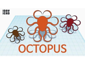 1Tag 1cad octopus Biologie 1day1cad Tier Dekoration Meer 3d print model - Mito3D