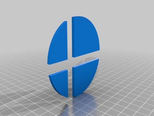 nintendo şut logo harfe çevir aksesuarlar super smash bros dava geçin 3D print model - Mito3D