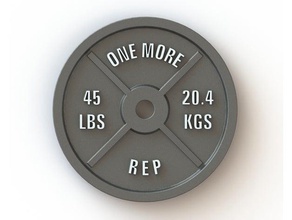 one more rep promo plate decor weightlifting 3d print model - Mito3D