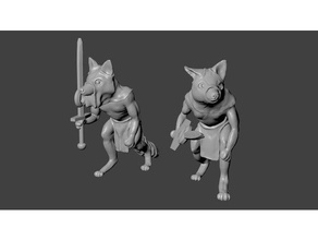foxmen spiritual guardians miniatures creatures boardgame dnd fantasy foxman kings war tabletop warhammer 3d print model - Mito3D