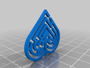 labirinto pingente de coração jóias 3d print model - Mito3D