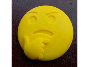 thinking face emoji art 3d print model - Mito3D