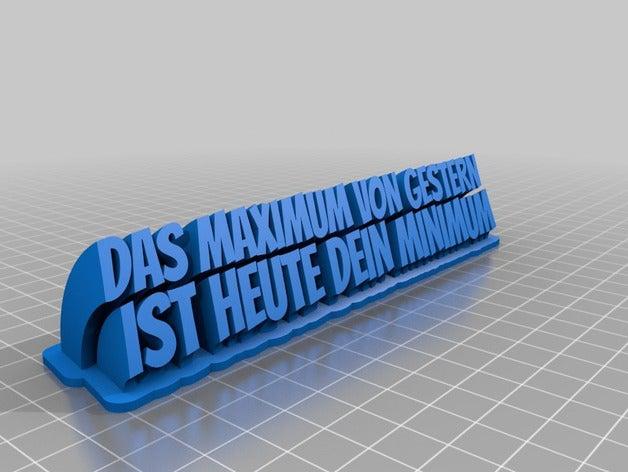 motivation maximum minimum office angepasst 3D print model - Mito3D
